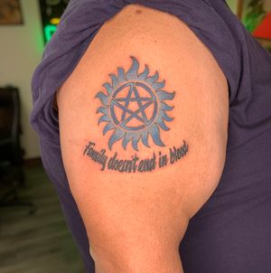 Fresh tattoo- sun and star tattoo/ Wiccan tattoo 