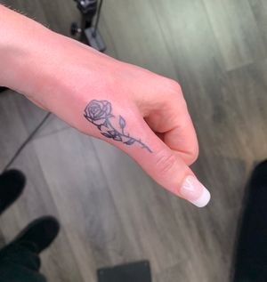 tiny rose tattoo, linework 