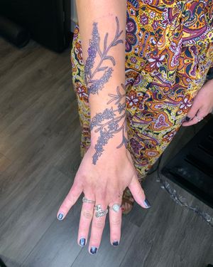 Lavender- custom wrap around lavender tattoo 