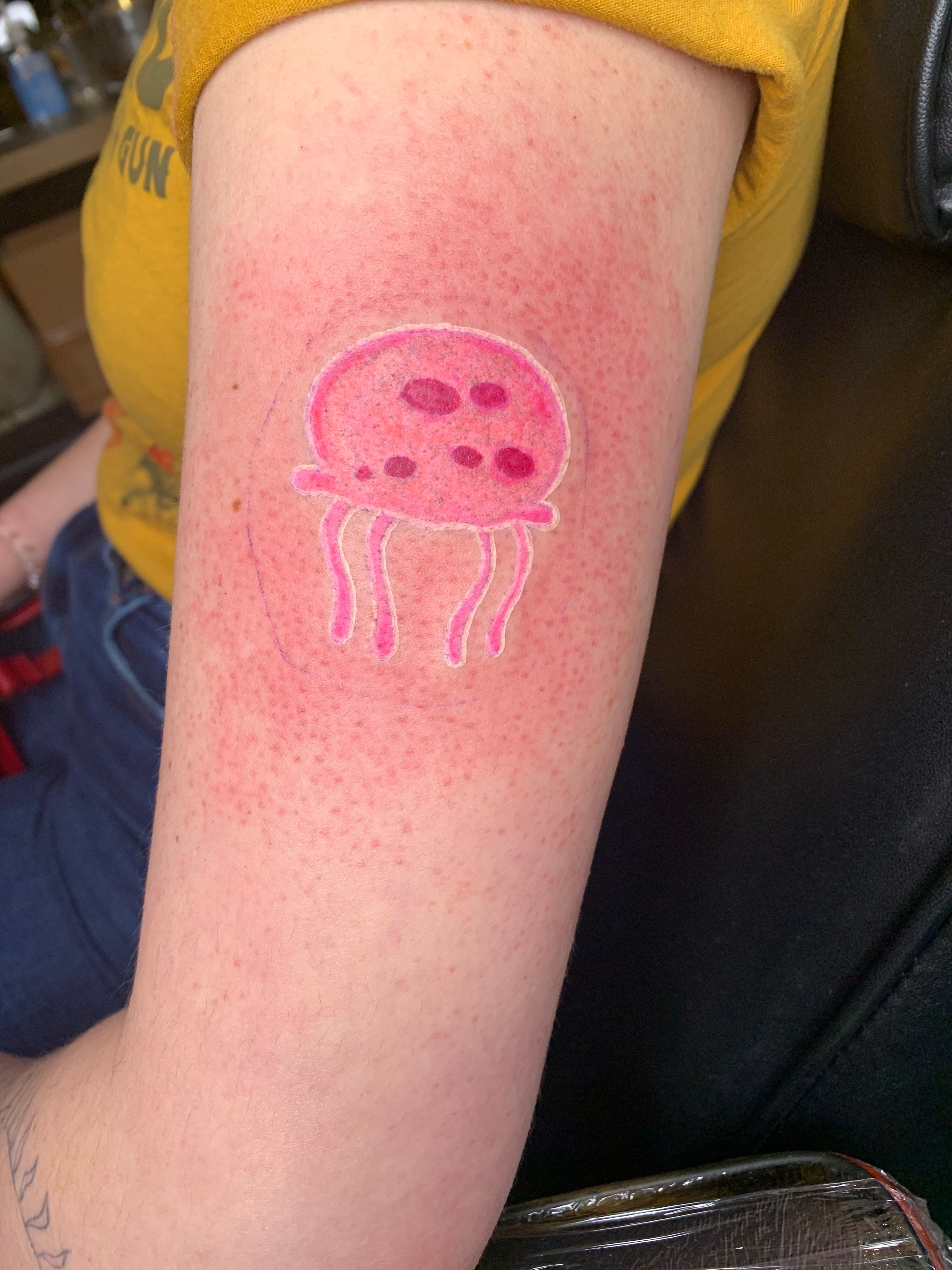 Tattoo uploaded by Brittany Brutal • Sponge-bob jellyfish tattoo • Tattoodo