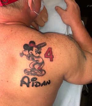 Mickey Mouse Tribute tattoo for a family member. 
