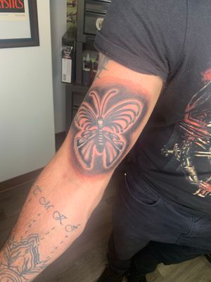 Custom bone butterfly tattoo. Fresh ink! 