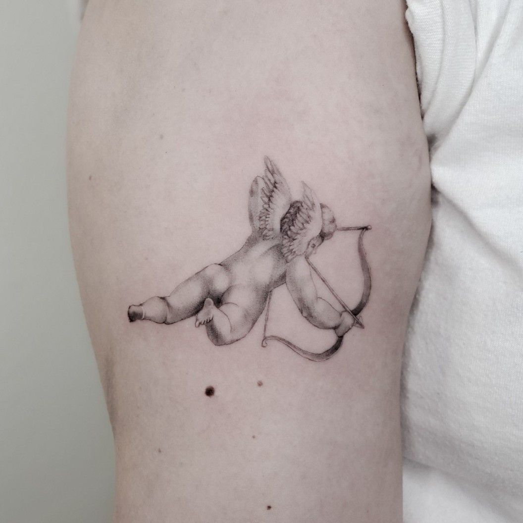 Peaceful Cherub Tattoo 2 | Angel tattoo for women, Hand tattoos for girls, Cherub  tattoo