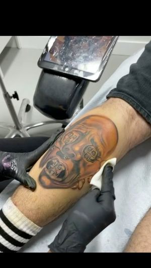 Workplace and Finishing Salvador Dali’s “Face Of War” by @elekkstasy at Big Sleeps Studio Los Angeles Ca 
