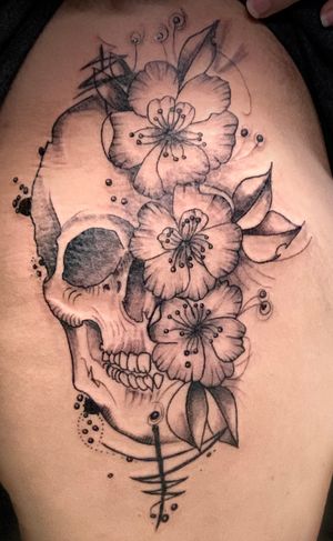Skull and flowers 