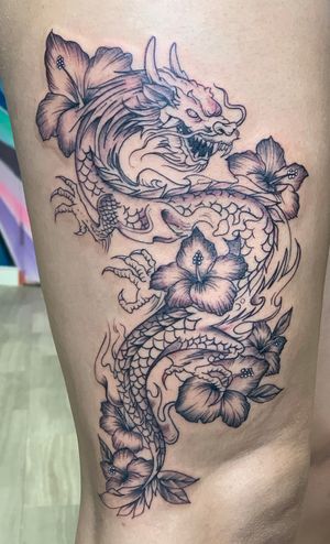 Flower with dragon 