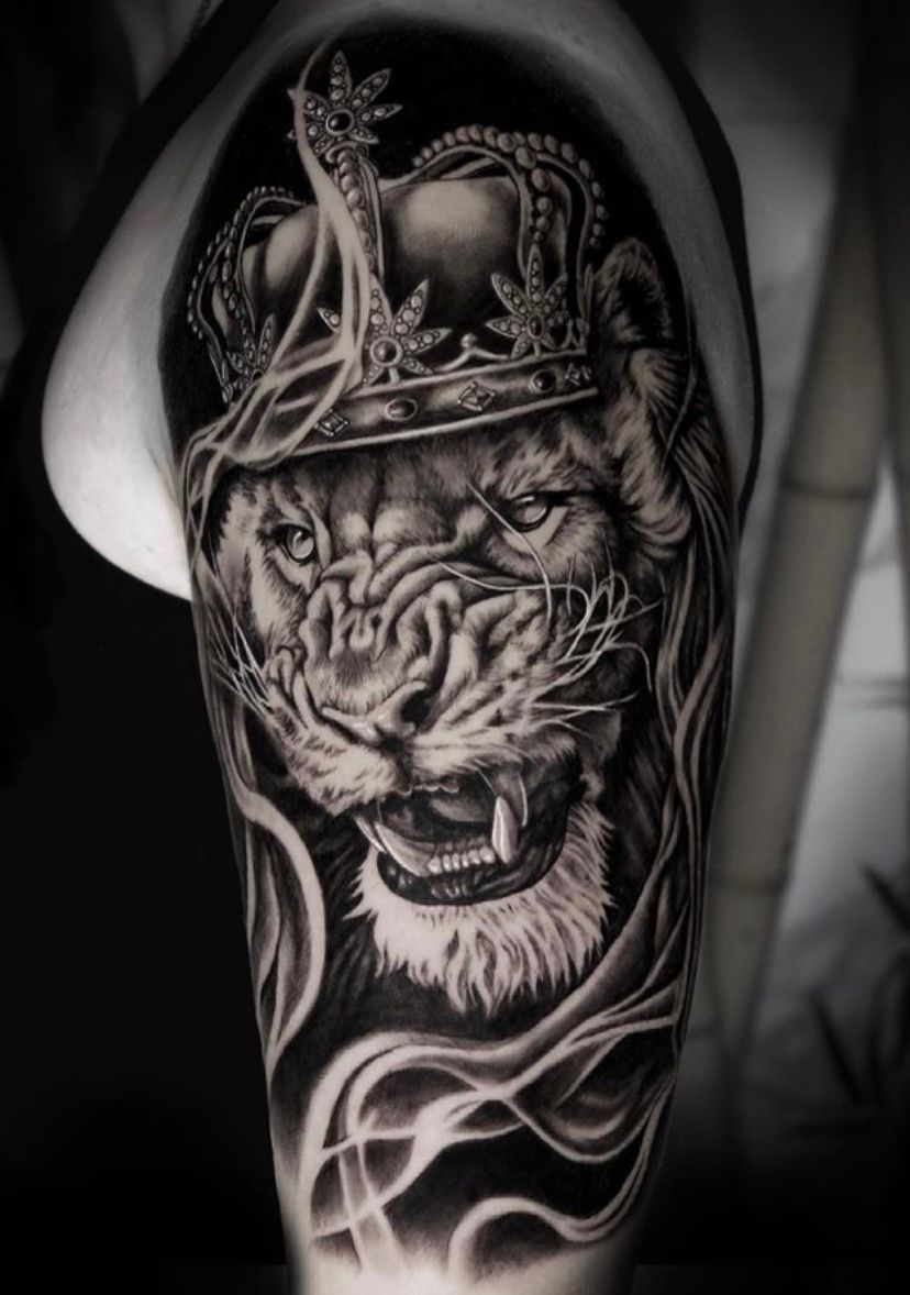 40 Powerful Lion With Crown Tattoo 2023 Meanings And Design Ideas  Saved  Tattoo