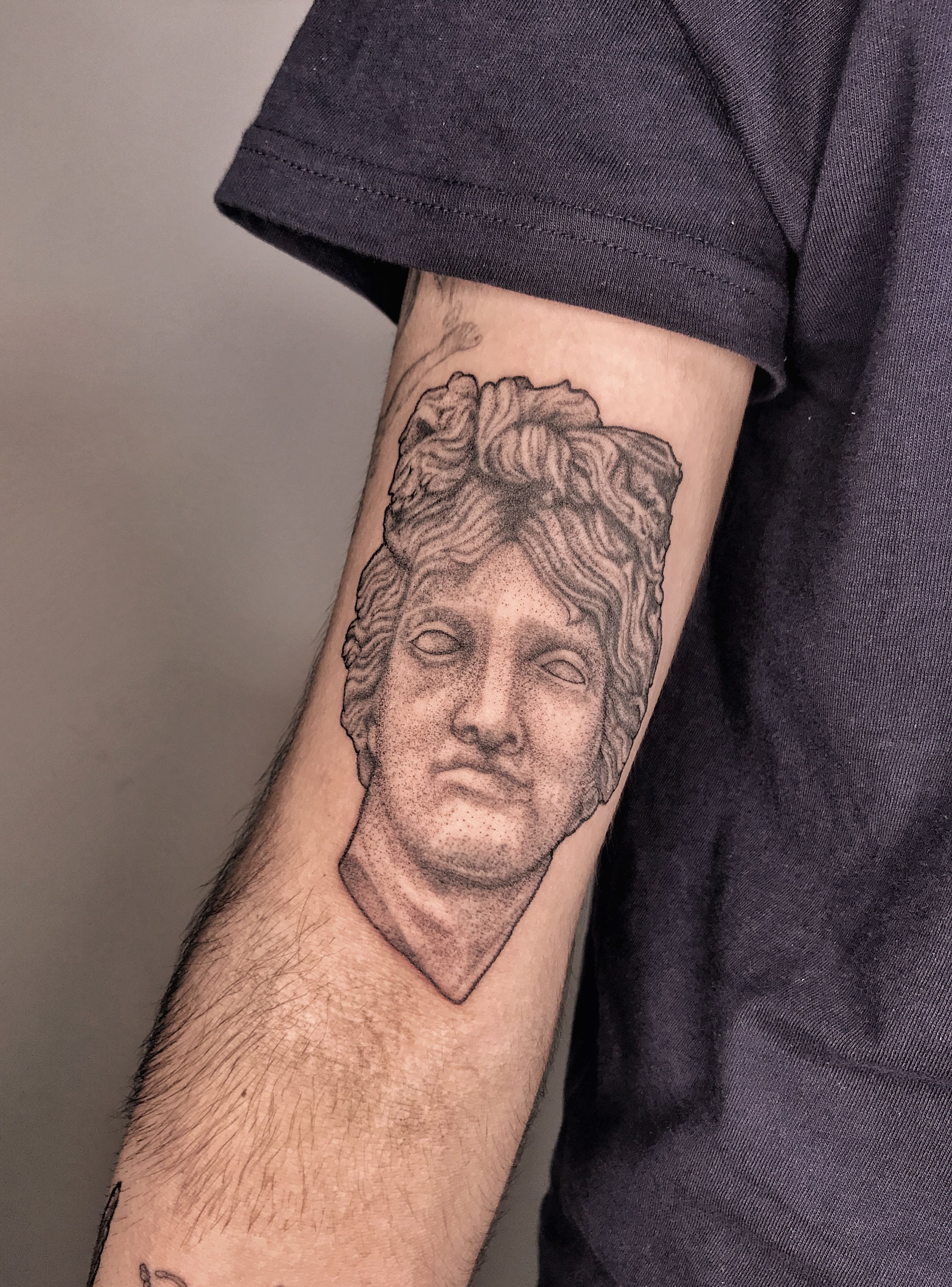 Tattooed Greek Statue of David