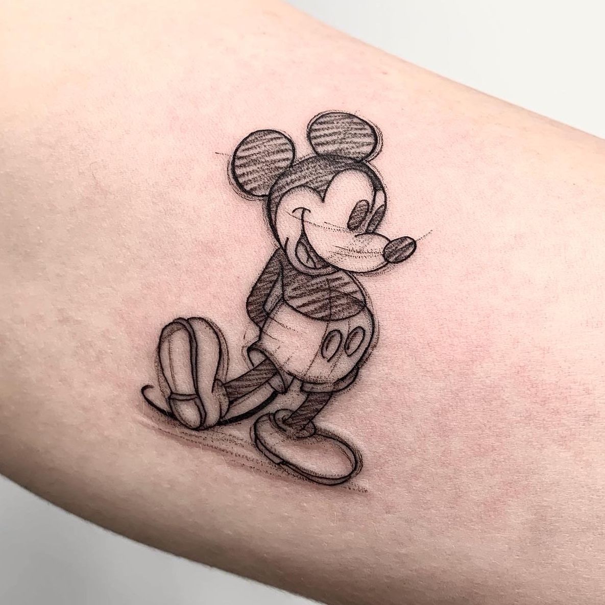 mickey head outline tattoo