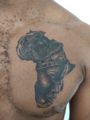 África map, over black skin, I try to stand for stronger contrast in this one 