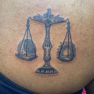 libra scale tattoo done today @stillwatertattoo email to book
