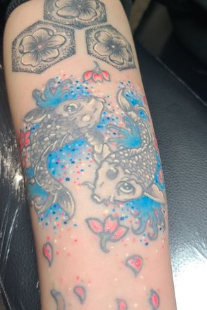 Added color to the Koi.(whole arm done by me.)