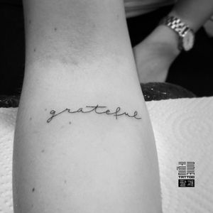 "Grateful" (Березень '18)-#тату #напис #надпись #trigram #tattoo #lettering #inkedsense 