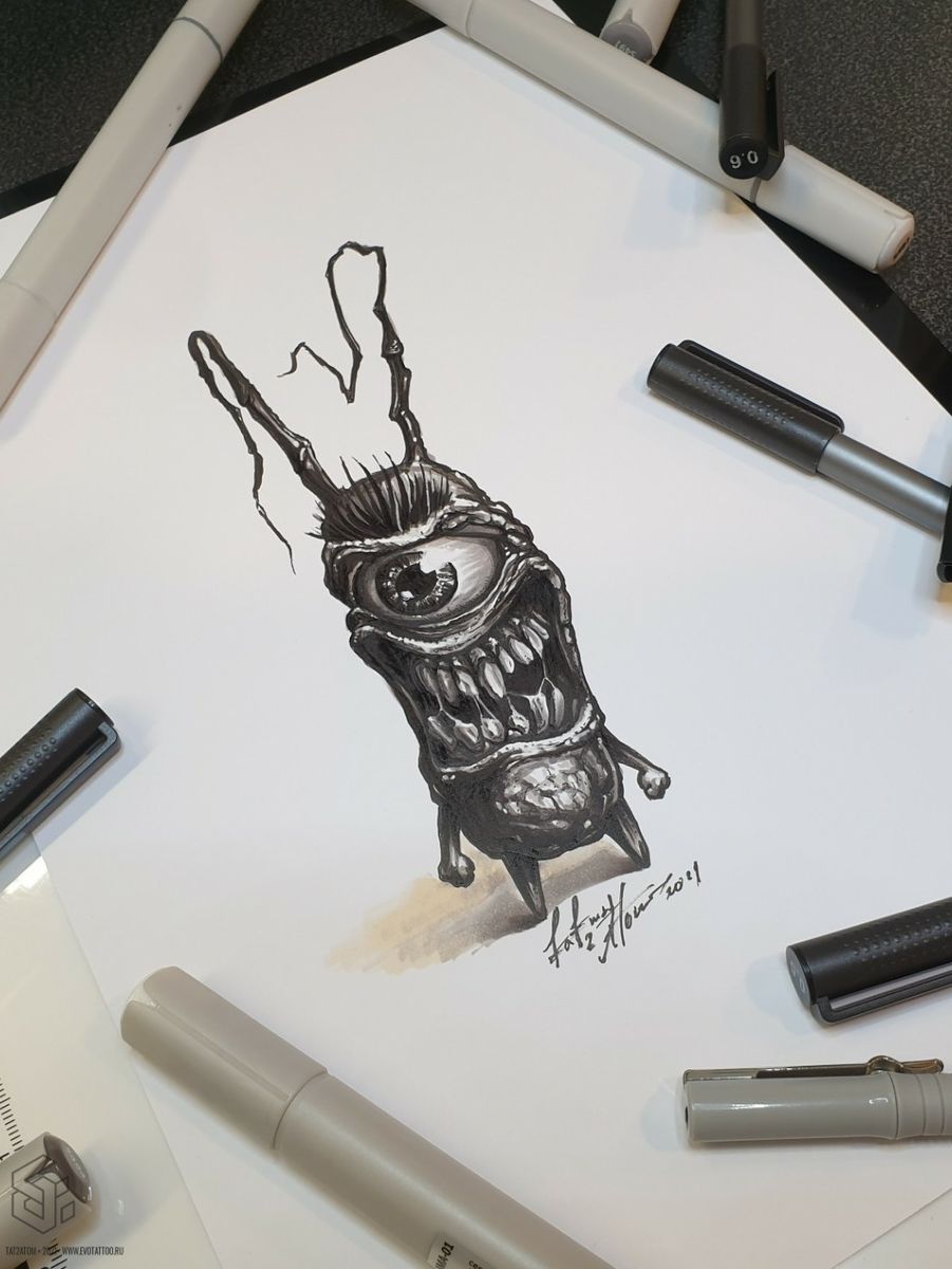 Tattoo uploaded by Вадим • Тату эскиз в духе БлэкАрта - Планкотн из ...