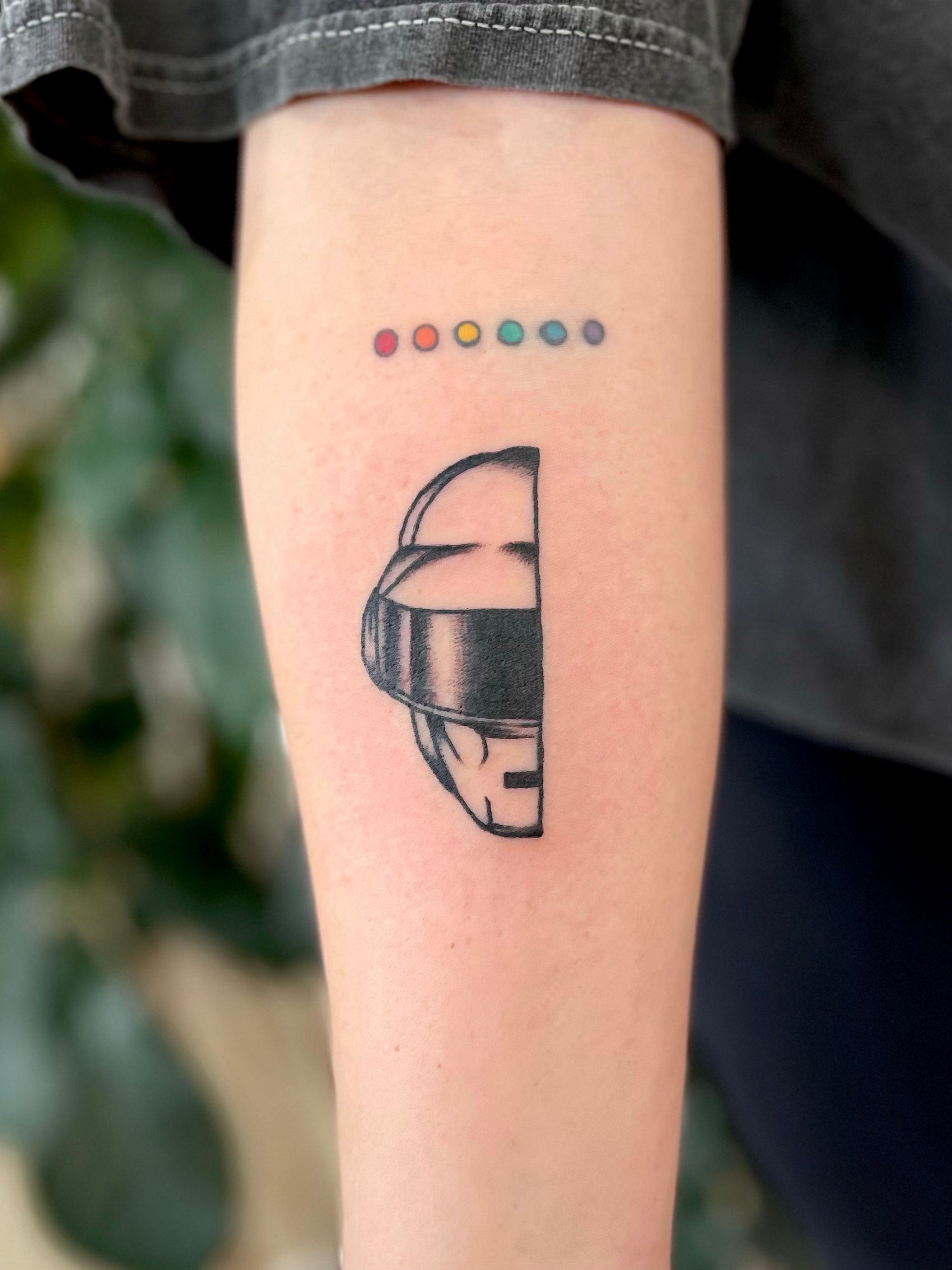 Tattoo uploaded by Anna Westby • RIP Daft Punk fun little walk-in (dots not by me) • Tattoodo