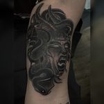 Medusa Check out my instagram : www.instagram.com/tattoos_by_ag #Medusa #Traditional #TraditionalTattoo #Dallasfortworth #Dallasfortworthtattoos #dfwtattoos