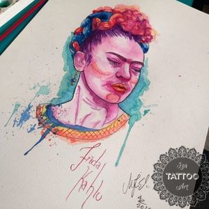 Water color Frida Kahlo aquarela