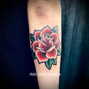 Classic rose tattoo. #classic #colored #rose 