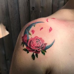 Half Moon and roses