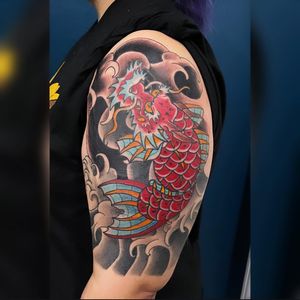 Dragon / Koi Transformation 🇯🇵www.instagram.com/tattoos_by_ag #TattzByAG #JapaneseTattoo