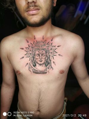 Shiva tattoo on chest 