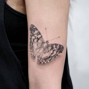 #butterfly #singleneedle #inked #tattoo #blackandgray 