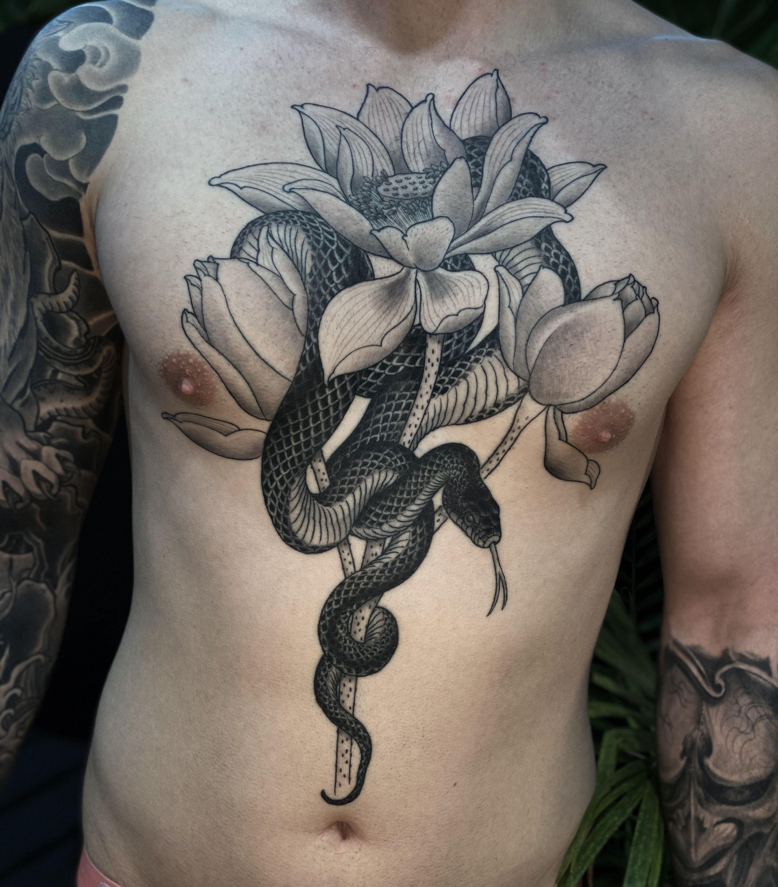 Japanese Serpent Lotus Japanese Tattoo Art' Sticker | Spreadshirt
