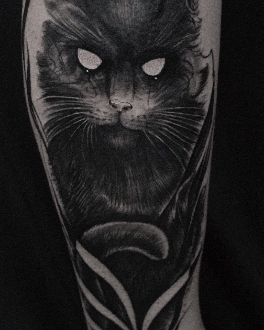Evil cat by Emy Blacksheep TattooNOW