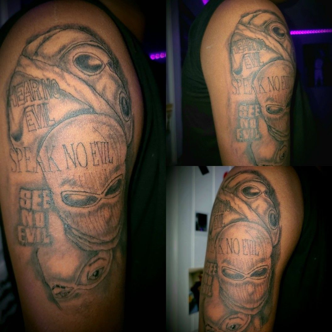 Skull Hear No Evil Speak No Evil See No Evil Tattoo  Wake up Tattoo Phuket