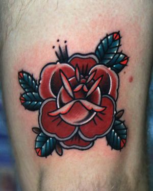 Traditional rose tattoo.