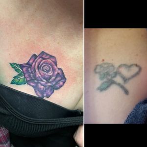 Cover up on chest. Before and after! 