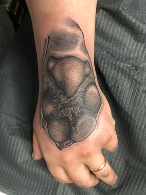 Pet memorial paw tattoo “coda bear”