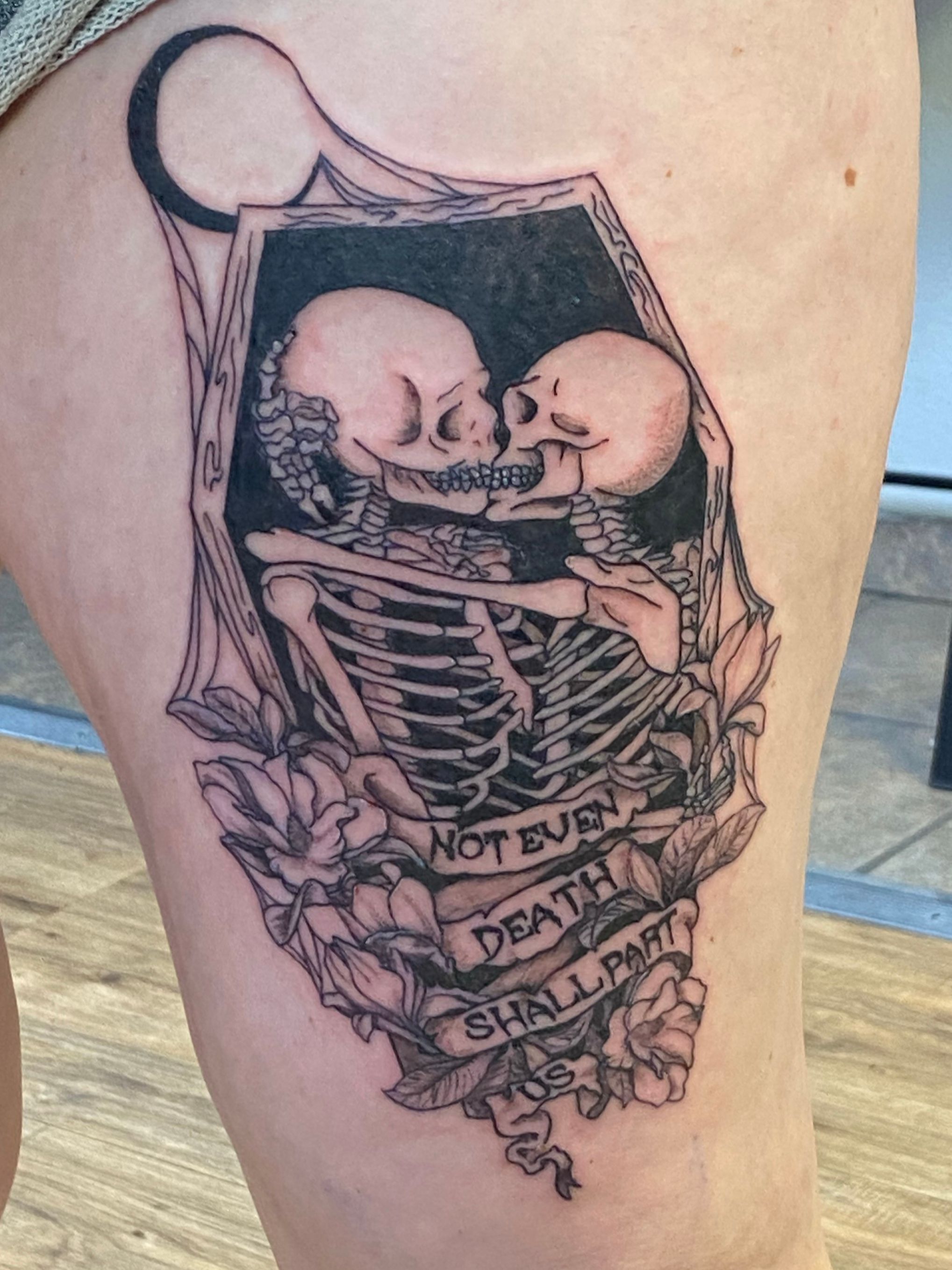 The Lovers skeleton tarot card tattoo  Card tattoo Tattoos for lovers  Sleeve tattoos