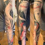 Little red riding hood sleeve faded in a local artists painting 