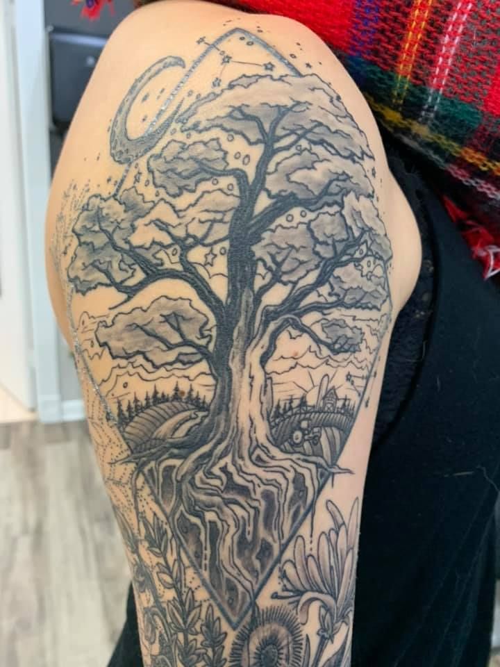 Oak Tree Tattoo Sleeve