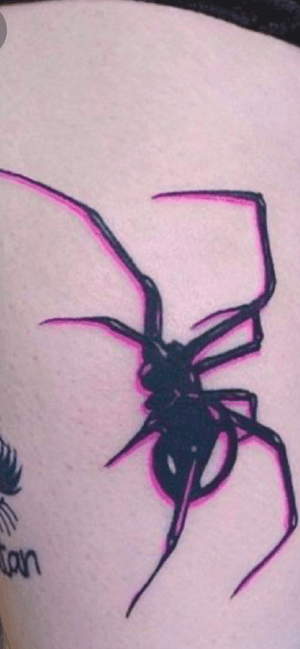 Neon and black spider by Devin