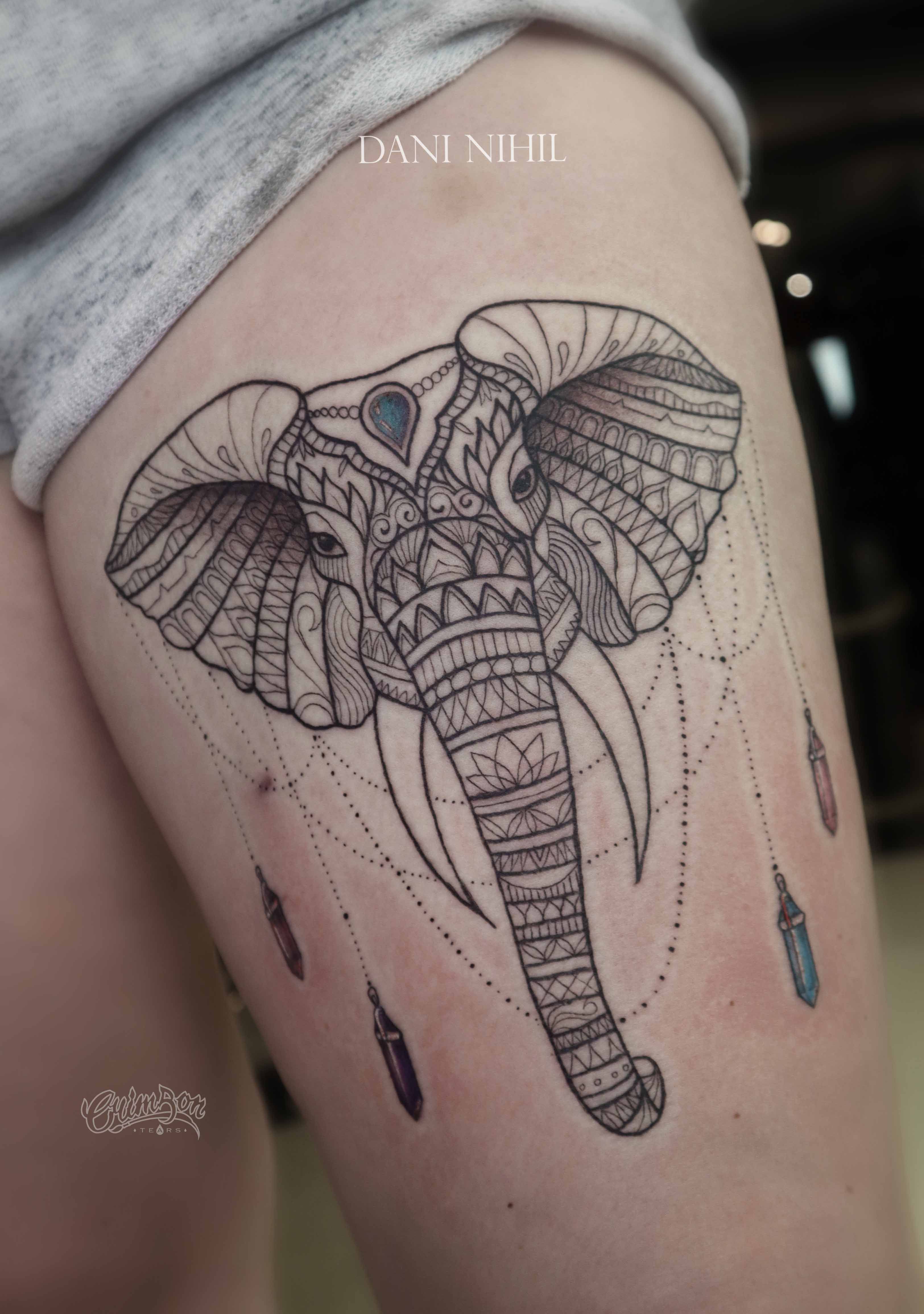 Tribal Elephant Logo. Tattoo Design. Stencil Vector Illustration 16189172  Vector Art at Vecteezy