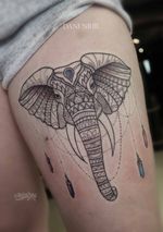 ELEPHANT #elephanthead #elephanttattoo #elephant #mandala #mandalatattoo #ornament #blackwork #thightattoo #tattooforgirls
