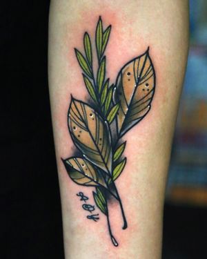 Leaf tattoo. 