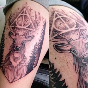 Custom made Harry Potter deathly hallows tattoo 