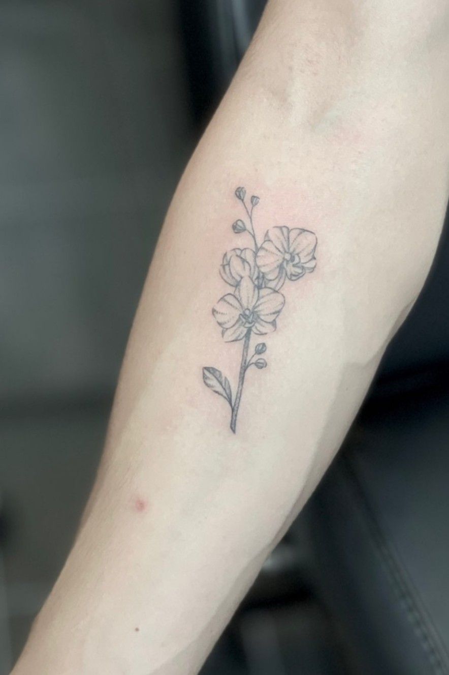 Rhaven and white orchid tattoo idea | TattoosAI