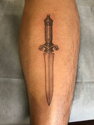 Victorian Dagger Tattoo with a minor detail of Aries zodiac for my birthday tattoo this year.