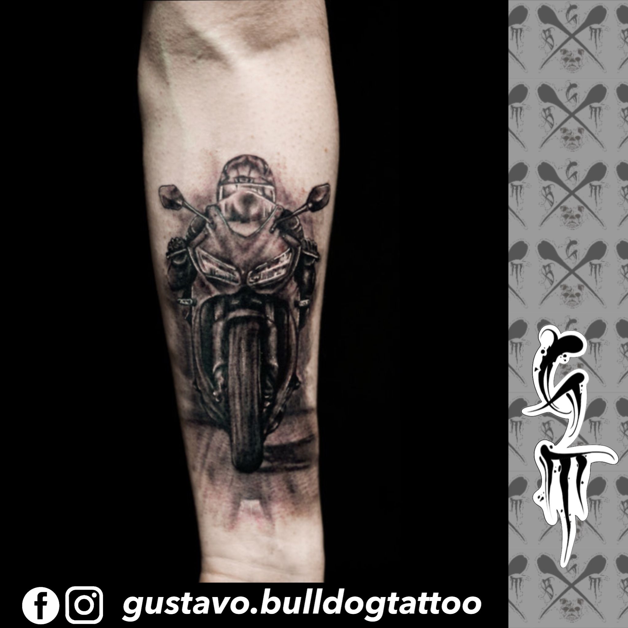 🏍️ Classic Rider in Blackwork 🏍️ Till's traditional blackwork tattoo  showcases the timeless charm of an old school motorbike rider! 🏍️💨 Let… |  Instagram