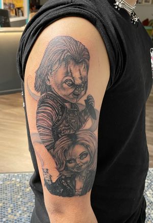 Chucky and Tiffany. Horror fans anyone? 