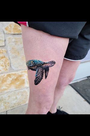 Sea turtle #turtle #seaturtle #tattoo #cooltattoos #watercolortattoo #texasartist #fortworthartist #dallasartist 