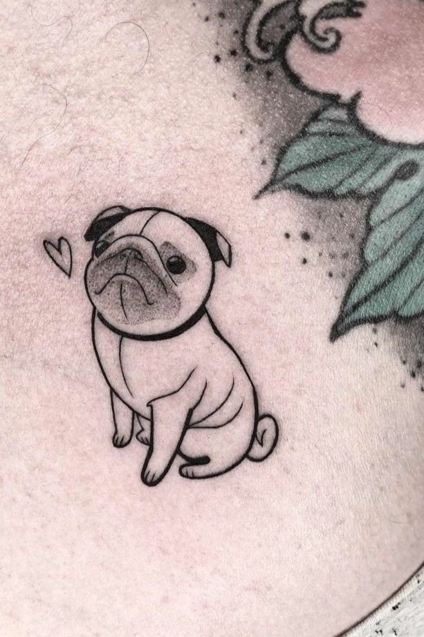 Pin by Karren Ralph on Pug love  Dog tattoos Pug tattoo Pawprint tattoo