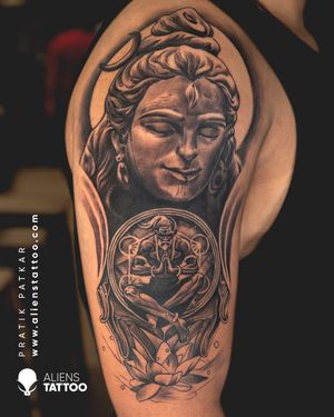 Checkout This Amazing Shiva Tattoo by Pratik Patkar at Aliens Tattoo India.If you wish to get this tattoo visit our website - www.alienstattoo.com