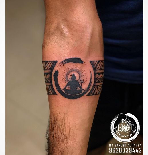 Shiva armband tattoo  divinetattoorajkot  Hand tattoos for guys Forearm  band tattoos Wrist tattoos for guys