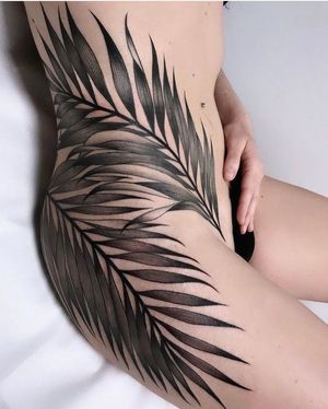 Embrace the beauty of nature with this intricate illustrative plant tattoo. Expertly crafted by renowned artist Giada Knox.