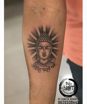 Buddha tattoo symbolises the peace n harmony ..... custom #tattoo done @inkblottattooz visit:www.inkblottattoos.com #tattoos #tattoosleeve #tattooshop #tattooartist #tattoo design #banglore #jayanagar #tattoolife #buddha #buddhaquotes #buddhatattoo #tattooink #tattooshop #tattooink #tattooidea #tattooworkers 
